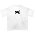 Teatime ティータイムの黒猫は見ていた　ねこ Oversized T-Shirt