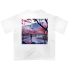 AQUAMETAVERSEの満開の桜を鑑賞する私 アメジスト 2846 オーバーサイズTシャツ