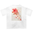 AQUAMETAVERSEのハイビスカスと花びらラフルール1859 Oversized T-Shirt