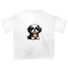 Shih Tzu Fanのシーズー（黒／白） オーバーサイズTシャツ