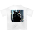 mknの貫禄のあるくろ猫 Oversized T-Shirt