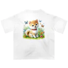 ふわふわショップの柴犬「まめ太」のキャラクターグッズです！ オーバーサイズTシャツ