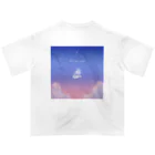 ヨミミの宇宙SHOPのパステルピンク_三日月_dot Oversized T-Shirt