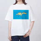 泥と暮らしのスピノサウルスの干し方 オーバーサイズTシャツ