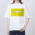 泥と暮らしのスピノサウルスの干し方（黄色） オーバーサイズTシャツ