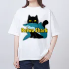 本格的国産サメ映画 令和シャークの令和シャーク　黒ネコ オーバーサイズTシャツ