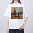 sisuの父と我の古い写真 オーバーサイズTシャツ