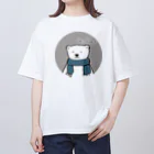 むぎのマフラーをつけたしろくまくん オーバーサイズTシャツ