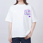 シンプルのシンプルデザイン青×ピンク Oversized T-Shirt