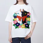 OSORAの花束と猫たち オーバーサイズTシャツ