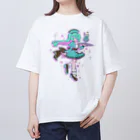 モナ子のメカクレチョコミントさんとメロンクリームソーダ オーバーサイズTシャツ