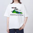 北アルプスブロードバンドネットワークの公式グッズA（加盟山小屋全部入り） オーバーサイズTシャツ