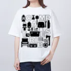 メガネのT25.Black オーバーサイズTシャツ