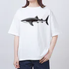 【魚類】おさかなちゃん☆図鑑のジンベエザメ☆甚兵衛鮫 オーバーサイズTシャツ