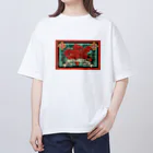  花金魚園の金魚餌ラベル オーバーサイズTシャツ