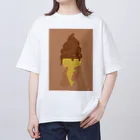 AI作家さむねこの作品集のIce Cat Chocolate Oversized T-Shirt