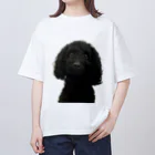 下田村の黒いトイプードル Oversized T-Shirt