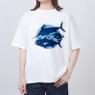 みなとまち層の日本の海の魚 Oversized T-Shirt