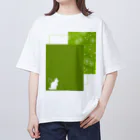 いろはにゃんこ堂の羽ねこさん(和柄/苔色) Oversized T-Shirt