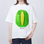 花と女性のイラストレーションのキウイ（kiwifruit）2022 オーバーサイズTシャツ