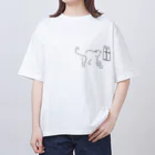 レイにーのラムネシンプル猫 オーバーサイズTシャツ