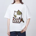 K.momokoのクッキーが焦げちゃった猫ちゃん オーバーサイズTシャツ