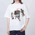 和もの雑貨 玉兎の百鬼夜行絵巻 鍋坊主【絵巻物・妖怪・かわいい】 Oversized T-Shirt