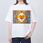 ✨🌈✨ユラクラカン🇯🇵 ✨🌈✨の🌈🌟恋人達の祝杯💕🥂ゴールデンハート🌈🌟 オーバーサイズTシャツ