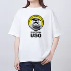 カワウソとフルーツのUSO（黒文字） オーバーサイズTシャツ