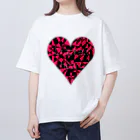 夢見ゆらの架空屋さんのCracked heart/PINK オーバーサイズTシャツ