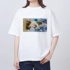 にゃにゃにゃわんこのオフトンゆずもち オーバーサイズTシャツ