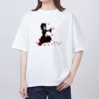 ゆるふわ変子の花と鳥と単眼 オーバーサイズTシャツ