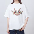 eleki‘s factoryのhand キツネサイン#2 Oversized T-Shirt