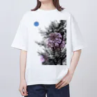 shi-chi Labo graph(詩一）の蒼点と桜 オーバーサイズTシャツ