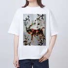 Yuumi Sugiuraの葉の鹿／鹿の枝 オーバーサイズTシャツ