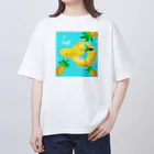 エコの海のパインクジラの夏アイテム オーバーサイズTシャツ