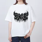 忍太郎の四字熟語 - 因果応報 Death Metal Logo デスロゴ  Oversized T-Shirt