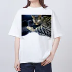 Mycatsの２にゃん　なかよし オーバーサイズTシャツ
