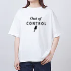 ネコグラシの制御不能の猫ちゃん（黒文字） オーバーサイズTシャツ