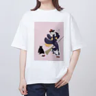 keeeeeep smilingの働く気のない猫ジジ　Jiji’s delivery service Oversized T-Shirt