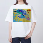 アート工房　甘月蝕(kanngesshoku)『TAaKA』のストアのMary's  tweets『ワーイ、海水浴って最高!!』 Oversized T-Shirt