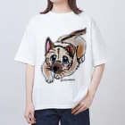 宇寅。の泥棒フェイスの子犬 オーバーサイズTシャツ