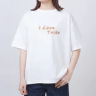 ミラくまのI LOVE Tribe　文字色 オーバーサイズTシャツ