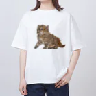 【CPPAS】Custom Pet Portrait Art Studioの可愛いブリティッシュロングヘアの子猫 オーバーサイズTシャツ