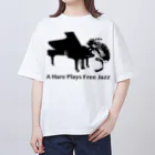 AngelRabbitsのA Hare Plays Free Jazz オーバーサイズTシャツ