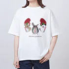 teruteQ chinchilla illustrator suzuri店のshortcake chinchilla trio オーバーサイズTシャツ