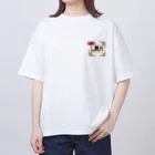 リコリス・曼珠沙華・ヒガンバナのL.M.H Clubロゴ合わせ オーバーサイズTシャツ