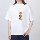 しま✳︎スイーツ/パティシエの食べかけチョコレートドーナツ Oversized T-Shirt