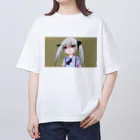 お魅せやさんの虚無顔ツインテールちゃん オーバーサイズTシャツ