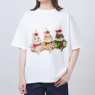 mikiko and chacoのプリンうさぎちゃん オーバーサイズTシャツ